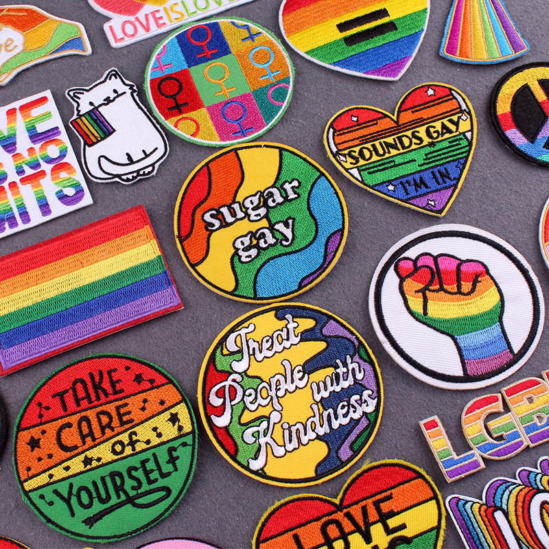Velcro Sew On - Toppe arcobaleno sui vestiti Gay Pride