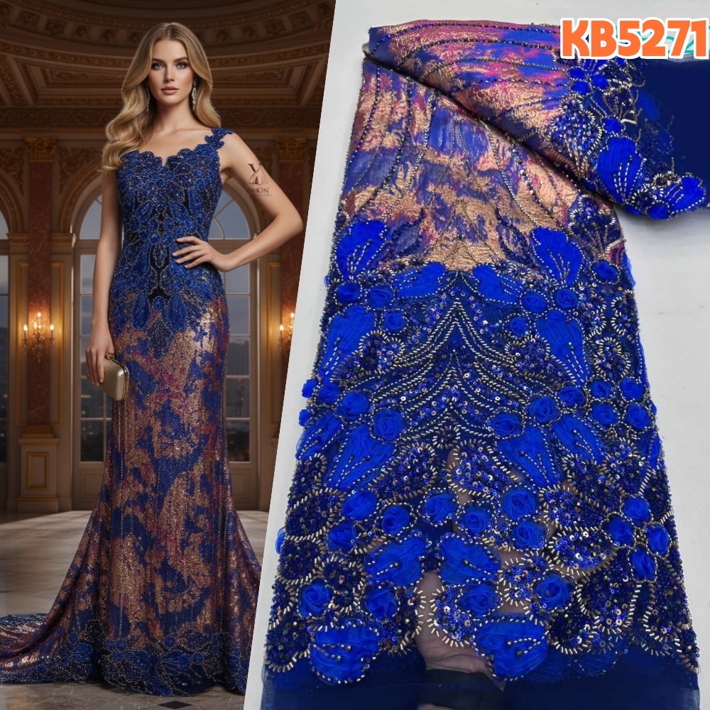 Sewing Velvet Fabric - Tessuto di pizzo nigeriano 5 metri