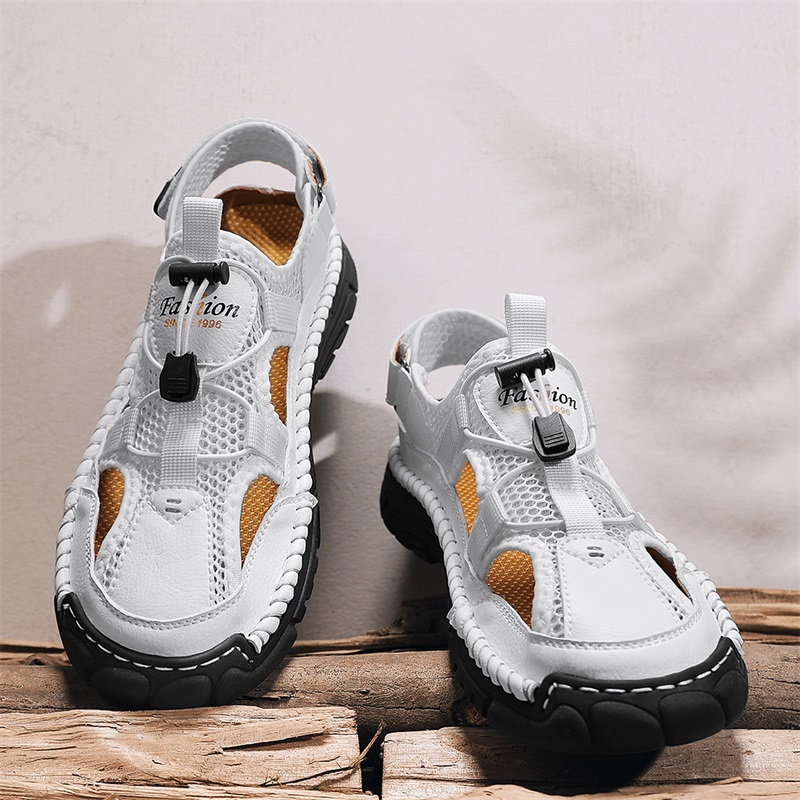 Velcro Sew On - Sandali da uomo semplici con stampa