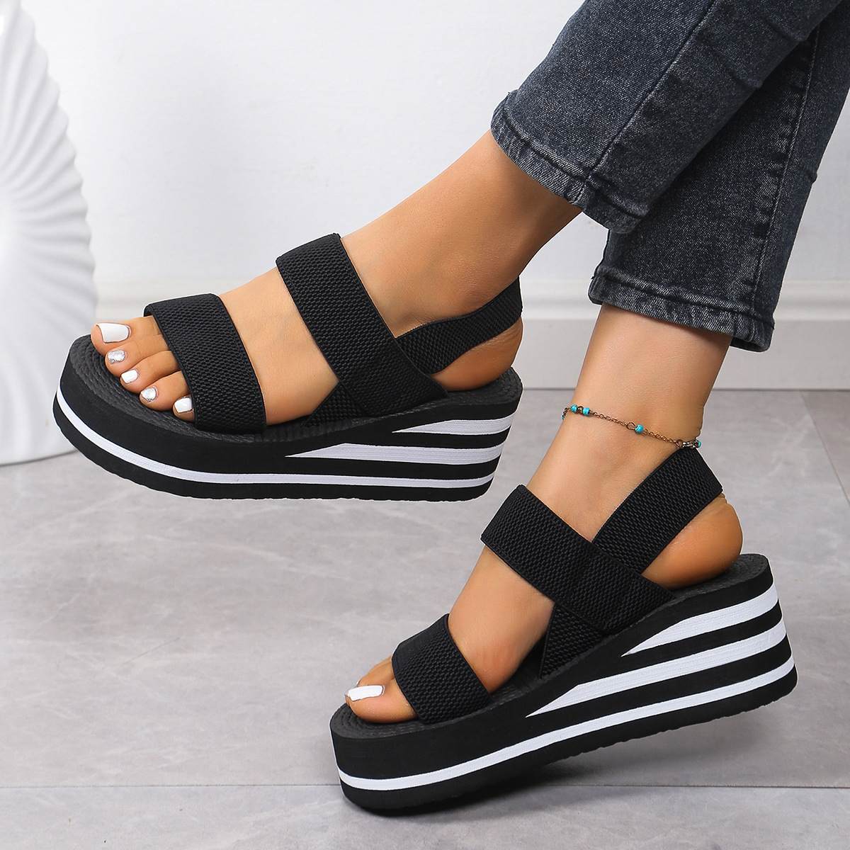 Sandali con zeppa slingback da - Elastic Waistband Roll recensione e prezzo